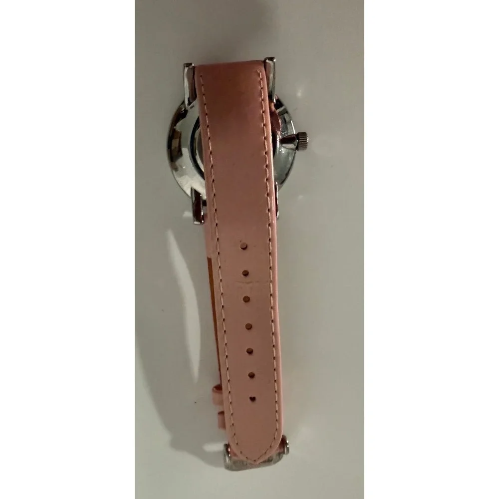 Anne Klein Watch Womens‎ Silver Pink Leather Strap Mother of Pearl Dial